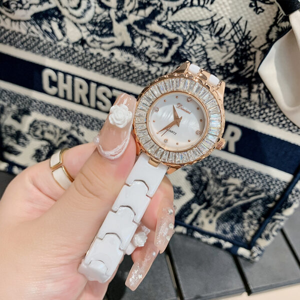 dinimi輕奢女士手錶時尚精美防水手錶陶瓷女錶錶帶石英女款手腕表