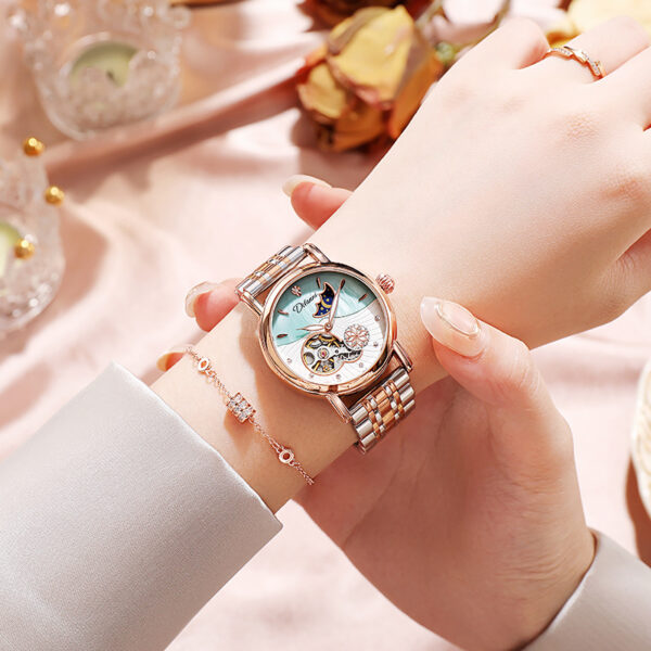 全自動機械表防水手錶女士時尚潮流日月星辰多功能情侶學生表