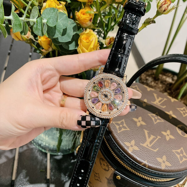 DINIMI蒂米妮女士手錶時尚潮流氣質滿鑽輕奢鑲鑽皮帶女錶